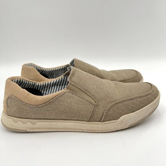 Clarks Men's Step Isle Cushion Cloud Slip On Loafers Sand Canvas Size 10.5 - Picture 6 of 11